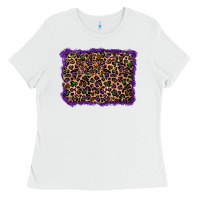 White mardi gras leopard background Ladies Tee - RanaPortraitStore