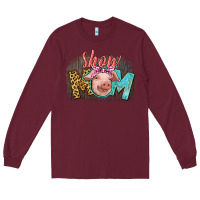 Burgundy Show mom pig Long Sleeve Tee - CowGirlArtShop