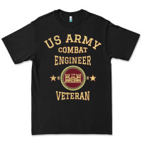 Black US Army Combat Engineer Combat Engineer Veteran Gift Premium Tee - minhPixels