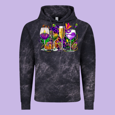 Mardi Gras Wine Glasses Cowgirl Vintage Hoodie Designed By Cowgirlartshop