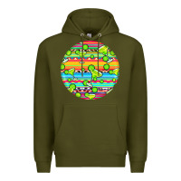 Army Green hispanic heritage month round earrings 3 Premium Hoodie - BundleAndBundleShop