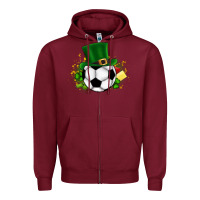 Burgundy Football Ball Zipper Hoodie - CowhideDigitalArt