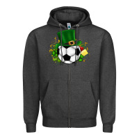 Charcoal Heather Football Ball Zipper Hoodie - CowhideDigitalArt