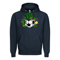 Navy Football Ball Zipper Hoodie - CowhideDigitalArt
