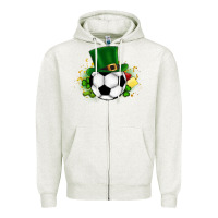 Oatmeal Heather Football Ball Zipper Hoodie - CowhideDigitalArt