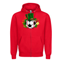 Red Football Ball Zipper Hoodie - CowhideDigitalArt