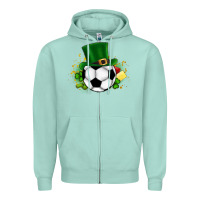 Seafoam Football Ball Zipper Hoodie - CowhideDigitalArt