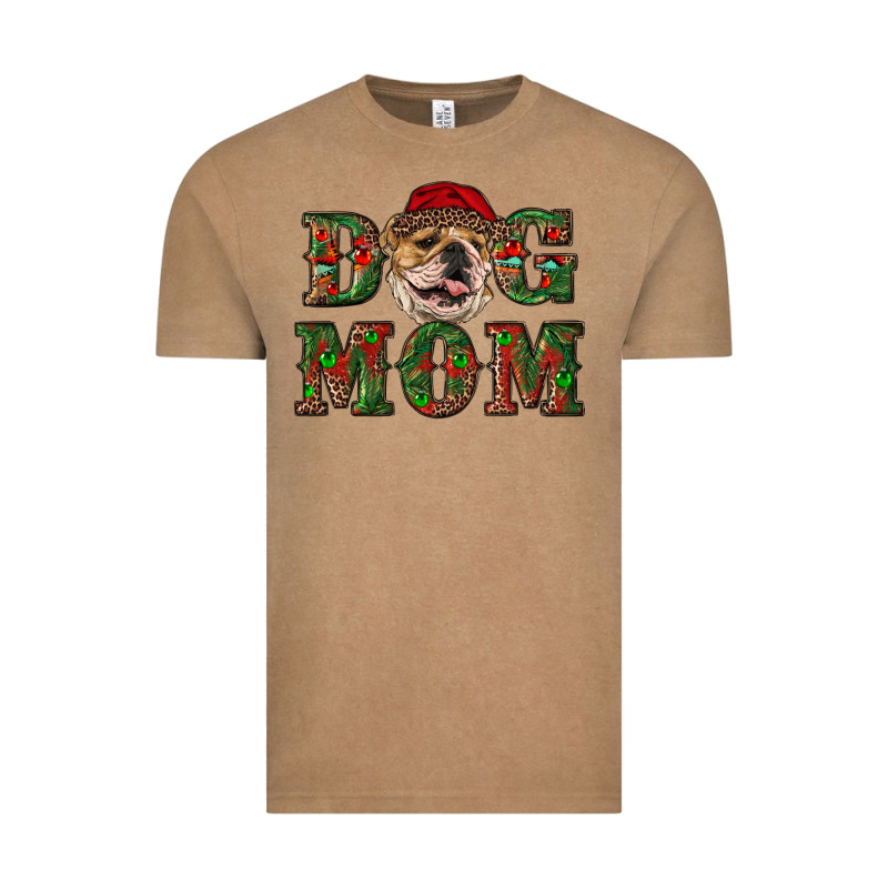 Christmas English Bulldog Mom Vintage Tee by RanaPortraitStore | Teevron