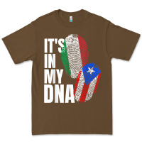 Cacao Italian And Puerto Rican DNA Mix Flag Heritage Gift Premium Tee - minhPixels