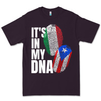 Plum Italian And Puerto Rican DNA Mix Flag Heritage Gift Premium Tee - minhPixels