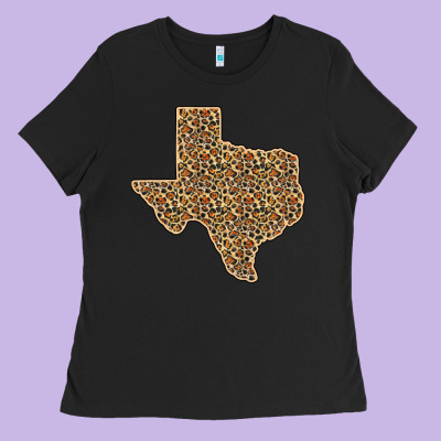 Western Texas Map Leopard Pattern Ladies Tee Designed By Bettercallsaul
