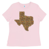 Bubblegum Pink Western Texas Map Leopard Pattern Ladies Tee - Bettercallsaul