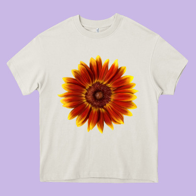 Little Becka Sunflower Heavy Core Tee Designed By Lillyallendesigns