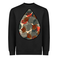 Black african fabric pattern teardrop earrings Heavyweight Sweatshirt - BundleAndBundleShop