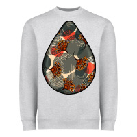 African Fabric Pattern Teardrop Earrings Heavyweight Sweatshirt | Teevron