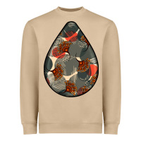 Mushroom african fabric pattern teardrop earrings Heavyweight Sweatshirt - BundleAndBundleShop