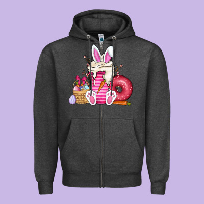 Easter Day Coffee Zipper Hoodie Designed By Cowhidedigitalart