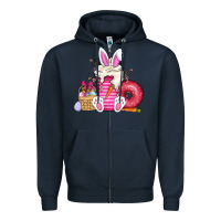 Navy Easter day coffee Zipper Hoodie - CowhideDigitalArt