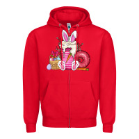 Red Easter day coffee Zipper Hoodie - CowhideDigitalArt