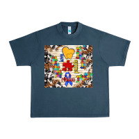 Midnight Navy love puzzle ribbon Urban Heavy Tee - TumblerDesignByShophia