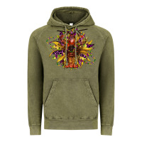 Vintage Olive mardi gras sunflower Vintage Hoodie - CowGirlArtShop