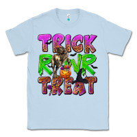 Dusty Blue Trick Rawr Treat Classic Tee - texasbilliewilder