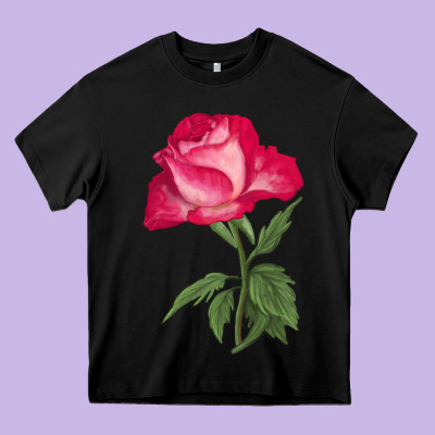 Love At First Sight Rose Heavy Core Tee Designed By Lillyallendesigns