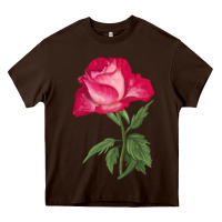 Chocolate Brown Love At First Sight Rose Heavy Core Tee - LillyAllenDesigns