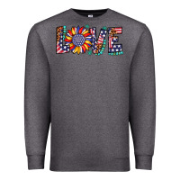 Charcoal Heather love sunflower usa flag leopard Premium Sweatshirt - Artiststas