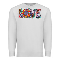 Dove Grey love sunflower usa flag leopard Premium Sweatshirt - Artiststas