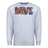 Heather Grey love sunflower usa flag leopard Premium Sweatshirt - Artiststas