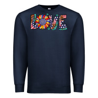 Navy love sunflower usa flag leopard Premium Sweatshirt - Artiststas