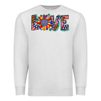 Oatmeal Heather love sunflower usa flag leopard Premium Sweatshirt - Artiststas