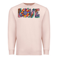 Pale Pink love sunflower usa flag leopard Premium Sweatshirt - Artiststas