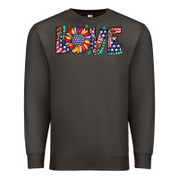 Smoke love sunflower usa flag leopard Premium Sweatshirt - Artiststas