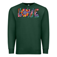 Sports Green love sunflower usa flag leopard Premium Sweatshirt - Artiststas