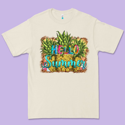 Hello Summer Pineapple Premium Tee Designed By Barkaloodesign