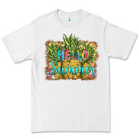 White hello summer pineapple Premium Tee - BarkalooDesign