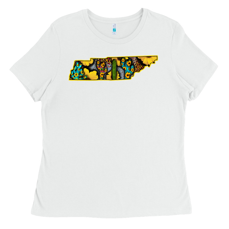 Western Tenessee Map Sunflower Pattern Ladies Tee by Bettercallsaul | Teevron
