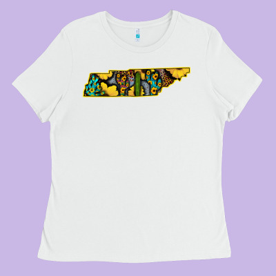 Western Tenessee Map Sunflower Pattern Ladies Tee Designed By Bettercallsaul