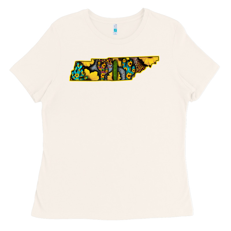 Western Tenessee Map Sunflower Pattern Ladies Tee by Bettercallsaul | Teevron