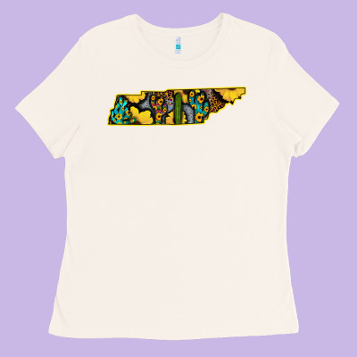 Western Tenessee Map Sunflower Pattern Ladies Tee Designed By Bettercallsaul