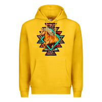 Lemon Aztec Symbol With Horse Premium Hoodie - FaDigitalArtStudio