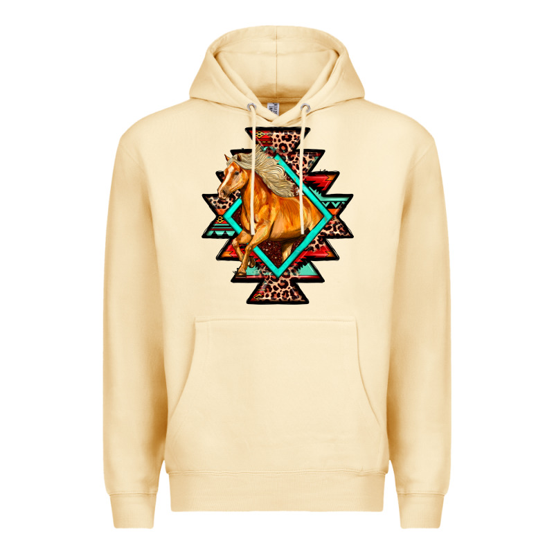 Aztec Symbol With Horse Premium Hoodie by FaDigitalArtStudio | Teevron