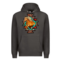 Smoke Aztec Symbol With Horse Premium Hoodie - FaDigitalArtStudio