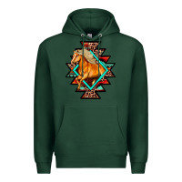 Sports Green Aztec Symbol With Horse Premium Hoodie - FaDigitalArtStudio