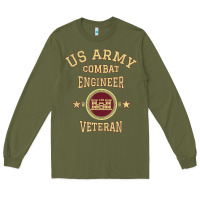 Army Green US Army Combat Engineer Combat Engineer Veteran Gift Long Sleeve Tee - minhPixels