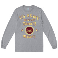 Heather Grey US Army Combat Engineer Combat Engineer Veteran Gift Long Sleeve Tee - minhPixels