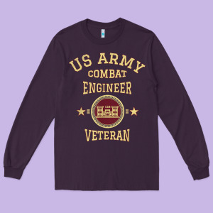 Us Army Combat Engineer Combat Engineer Veteran Gift Long Sleeve Tee Designed By Minhpixels