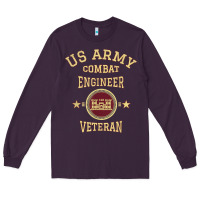 Plum US Army Combat Engineer Combat Engineer Veteran Gift Long Sleeve Tee - minhPixels